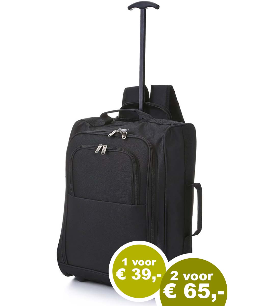 Trolley bag n backpack 55x35x20 het slimste formaat Smartkoffers